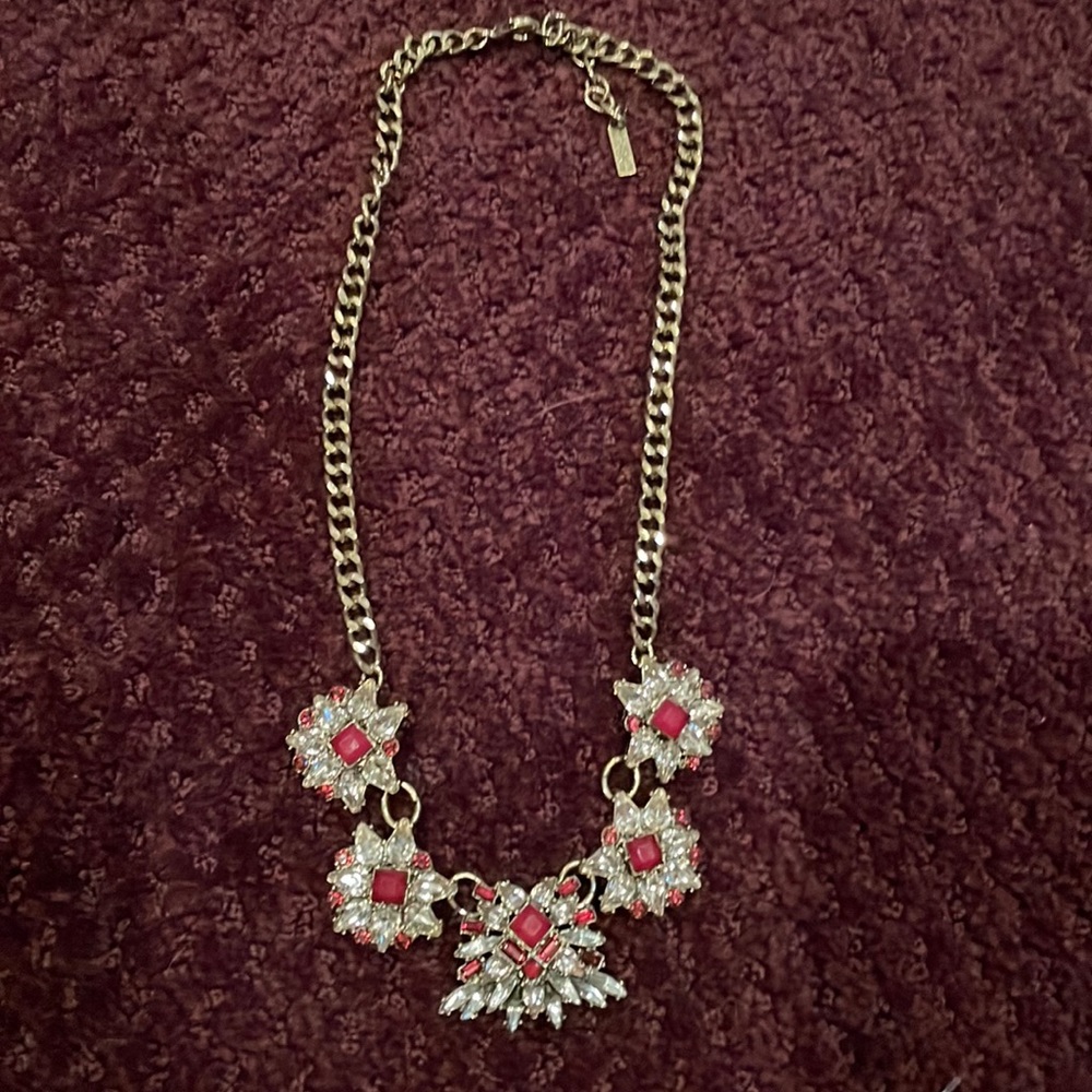 Red and rhinestone necklace